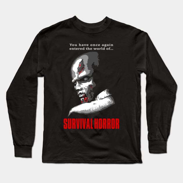 Resident Evil Survival Horror Zombie Long Sleeve T-Shirt by Power Up Prints